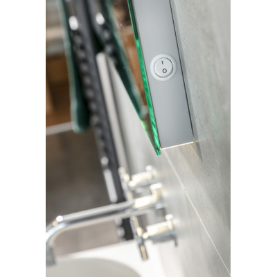 Plieger spiegel 120x60cm met geïntegreerde LED verlichting horizontaal + verwarming en indirecte verlichting onderzijde