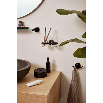 Haceka Aspen Handdoekhaak - dubbel - rond - mat zwart