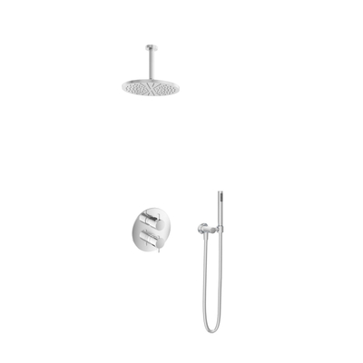 Hotbath Get together IBS2RA Regendoucheset inbouw - 15cm plafondarm - 25cm ronde hoofddouche - staafhanddouche - chroom