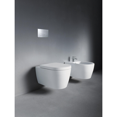 Duravit ME by Starck wandbidet 37x57cm met kraangat met overloop mat wit