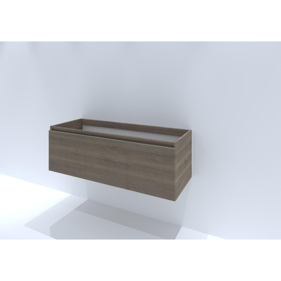 HR badmeubelen Matrix Wastafelonderkast - 120x44.8x40cm - 3D-front - 1 lade - greeploos met greeplijst - charleston