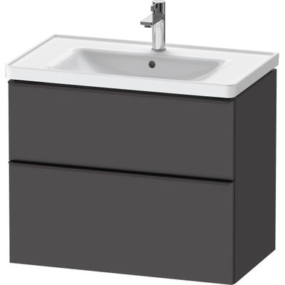 Duravit D-Neo wastafelonderkast 78.4x62.5x45.2cm 2 lades Grafiet Mat