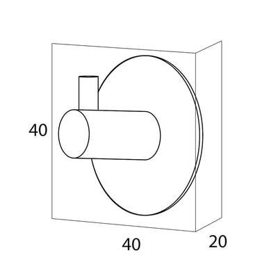 Tiger Rhino Hakenset - rond - 4 stuks - zelfklevend - RVS geborsteld