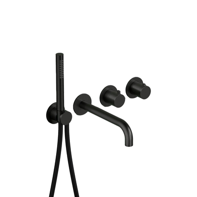 Hotbath Ace Afbouwdeel - voor inbouwthermostaat - 2-weg - stop omstel - uitloop - handdouche - doucheslang - zwart geborsteld PVD