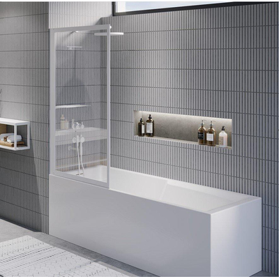 RIHO Lucid GD501 badwand 80x150cm helder glas wit mat