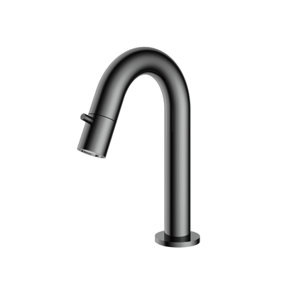 Hotbath Dude Fonteinkraan opbouw - u-uitloop 11.8cm - chroom zwart SHOWROOMMODEL