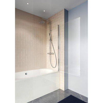 Crosswater Clear 6 badwand 80x150cm met 6mm veiligheidsglas zilver aluminium