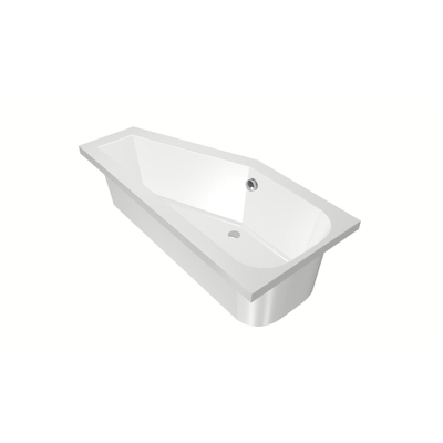 Xenz Lagoon compact ligbad - 160x75cm - met overloop - zonder afvoer - Hoekopstelling links - Acryl Wit