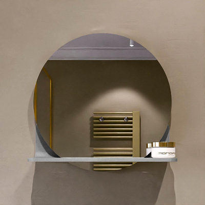 Mondiaz SPOT Badkamerspiegel - rond 40cm - spiegelplanchet - kleur Plata