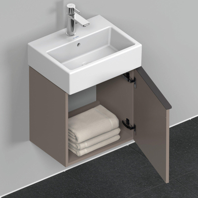 Duravit D-Neo wastafelonderkast 43.4x44x32.2cm Rechtsdraaiend 1 deur Basalt Mat