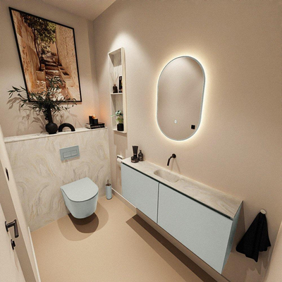 MONDIAZ TURE-DLUX 120cm toiletmeubel Greey. EDEN wastafel Ostra positie midden. Zonder kraangat.