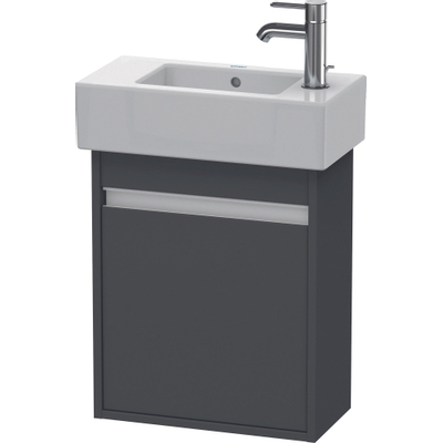 Duravit Ketho Wastafelonderkast 45x22.5x55cm Standaard greep spaanplaat Grafiet Mat