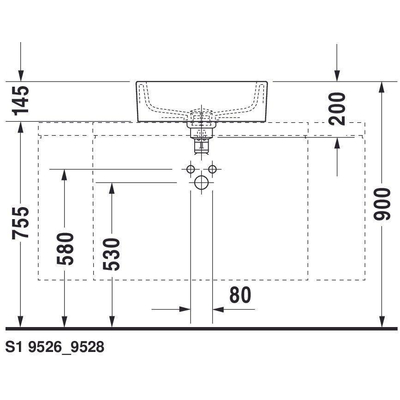 Duravit Starck 1 opzetwastafel 48x48cm 1 krgt overl gesl. wit