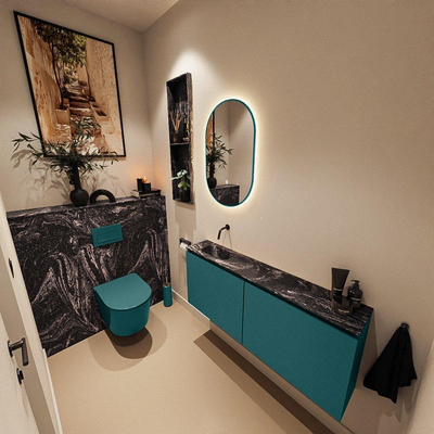 MONDIAZ TURE-DLUX 120cm toiletmeubel Smag. EDEN wastafel Lava positie links. Zonder kraangat.