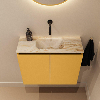 MONDIAZ TURE-DLUX 60cm toiletmeubel Ocher. EDEN wastafel Frappe positie midden. Zonder kraangat.