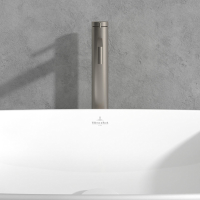 Villeroy & Boch Dawn Eengreeps wastafelkraan verhoogd - Matt Brushed Nickel (RVS)