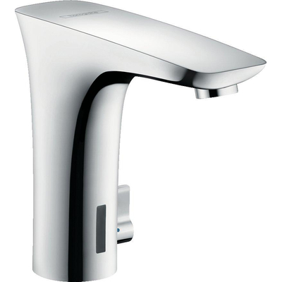 Hansgrohe PuraVida wastafelkraan electronisch met temperatuurgreep netstroom chroom