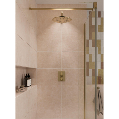 Crosswater Gallery Stabilisatiestang - 120cm - wandarm - voor 8-10mm glas - geborsteld messing (goud)