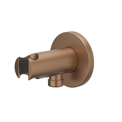 IVY Pact Regendoucheset - inbouw - 2-weg stop-omstel - 15cm plafondbuis - 30cm medium hoofddouche rond - houder met uitlaat - 150cm doucheslang - staafmodel handdouche - Geborsteld mat koper PVD