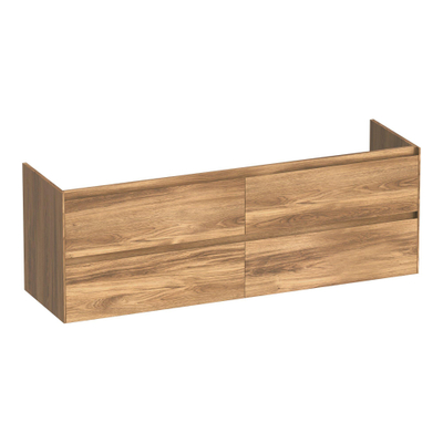 BRAUER Inspire wastafelonderkast 160 4 softclose lades - greeploos - 2 sifon uitsparingen - Honey