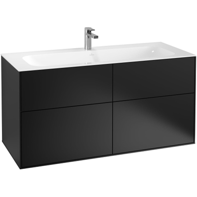 Villeroy & Boch Finion wastafelonderkast 119.6x59.1cm 4 lades Black matt