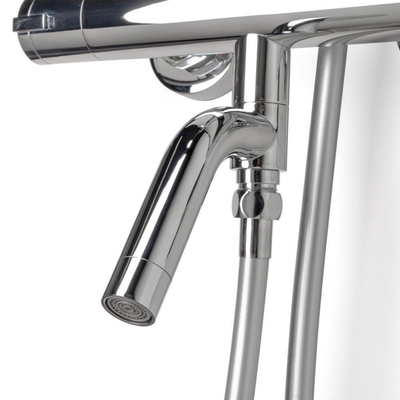 Xellanz Caral eco thermostatische badmengkraan met regendoucheset opbouw chroom