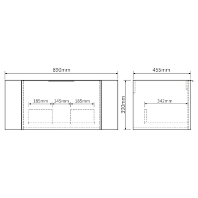 Differnz Olle Wastafelonderkast - 89x39x45.5cm - licht eiken