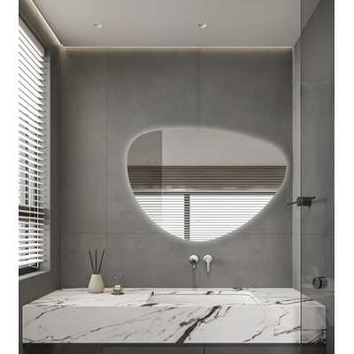 Saniclass Organic Spiegel Sim - 120x80cm - verlichting - spiegelverwarming - horizontaal/verticaal - organisch