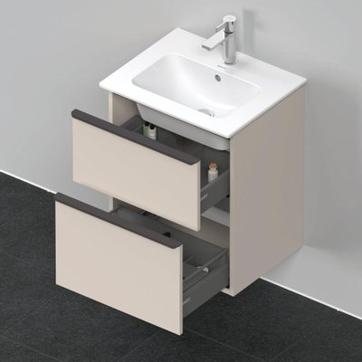 Duravit D-Neo wastafelonderkast 51x62.5x40.2cm 2 lades Taupe Mat