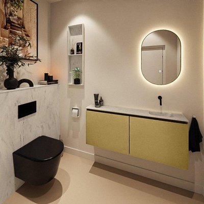 MONDIAZ TURE-DLUX 120cm toiletmeubel Oro. EDEN wastafel Opalo positie rechts. Zonder kraangat.