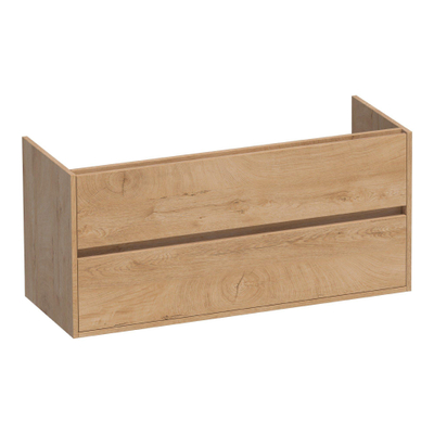 BRAUER Adore wastafelonderkast - 120x46x55cm - 2 softclose lades - greeploos - 2 sifon uitsparingen - Forest Tan