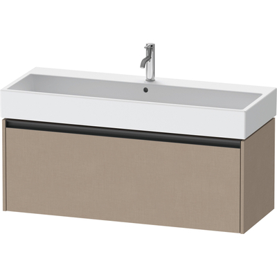 Duravit Ketho 2 wastafelonderbouwkast met 1 lade voor enkele wastafel 118.4x46x44cm met greep antraciet Linnen mat