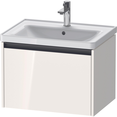 Duravit Ketho 2 wastafelonderbouwkast met 1 lade 63.4x45.5x44cm met greep antraciet hoogglans wit