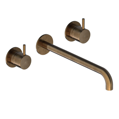 Hotbath Cobber afbouwdeel wastafelmengkraan 3 gats en 25 cm uitloop verouderd messing SHOWROOMMODEL