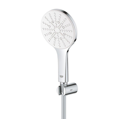 GROHE Rainshower SmartActive 130 Handdoucheset - 3 straalsoorten - rond - met houder - gladde slang - 150cm - chroom/moon white