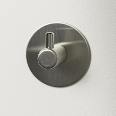 Tiger Rhino Hakenset - rond - 4 stuks - zelfklevend - RVS geborsteld