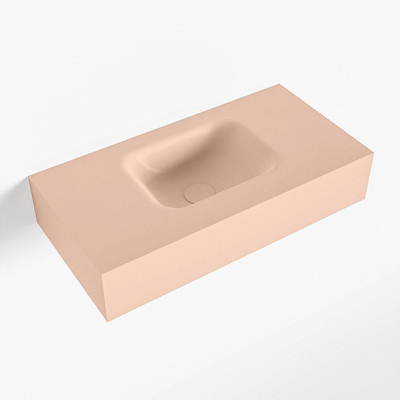 Mondiaz LEX Fontein - 60x30x12cm - wasbak midden - zonder kraangaten - solid surface - Rosee