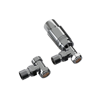 Rosani Classic universele radiator aansluitset haaks - chroom TWEEDEKANS