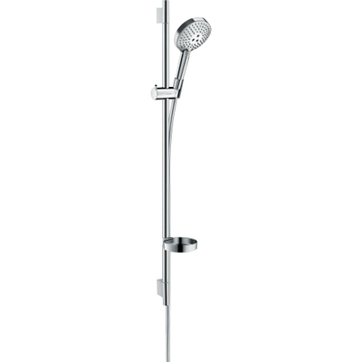 Hansgrohe Raindance Select S Unica`s Puro Glijstangset - 3jet - PowderRain handdouche 90cm - Isiflex doucheslang 160cm - zeepschaal - chroom