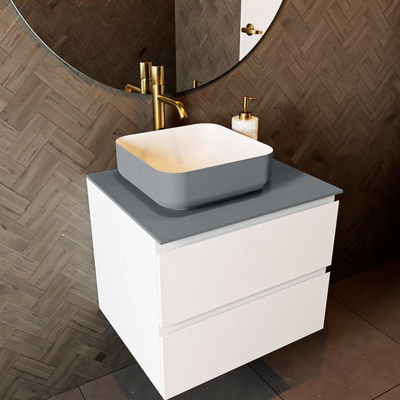 Mondiaz TOP 51 Topblad - 40x51x0.9cm - geschikt voor afdekplaat - Solid surface - Plata