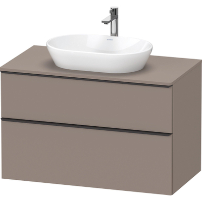 Duravit D-Neo wastafelonderkast 100x66.4x55cm 2 lades Basalt Mat