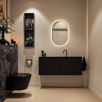 MONDIAZ TURE-DLUX 120cm toiletmeubel Urban. EDEN wastafel Lava positie midden. Met 1 kraangat.