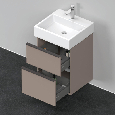 Duravit D-Neo wastafelonderkast 48.4x62.5x44.2cm 2 lades Basalt Mat