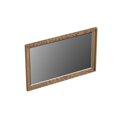 Forzalaqua Reno 2.0 spiegel 80x50cm Rechthoek zonder verlichting met frame Massief Eiken Castle Brown