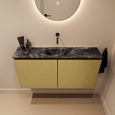 MONDIAZ TURE-DLUX 100cm toiletmeubel Oro. EDEN wastafel Lava positie midden. Zonder kraangat.