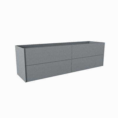 Mondiaz TENCE wastafelonderkast - 170x45x50cm - 4 lades - uitsparing links - push to open - softclose - Plata