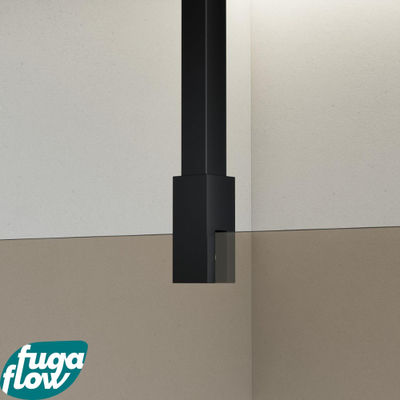 FugaFlow Eccelente Vetro inloopdouche badkamer - 80x200cm - rookglas - plafondarm - mat zwart -