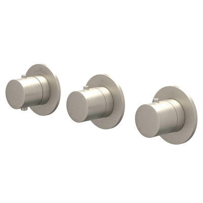 IVY Bond Regendoucheset - inbouw - symmetry - 2 stopkranen - 30cm plafondbuis - 20cm slim hoofddouche - glijstang met uitlaat - 150cm doucheslang - staafmodel handdouche - Geborsteld nickel PVD