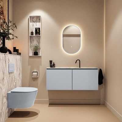 MONDIAZ TURE-DLUX 120cm toiletmeubel Clay. EDEN wastafel Glace positie midden. Met 1 kraangat.