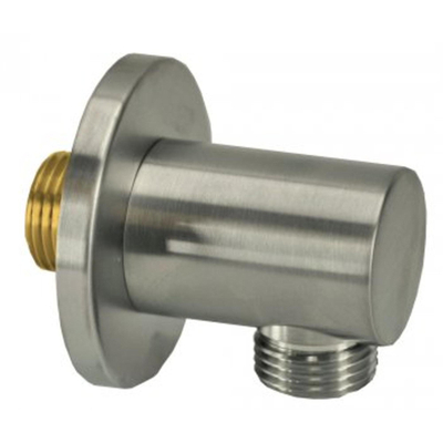 Wiesbaden Wandaansluitbocht rond 1/2" geborsteld staal